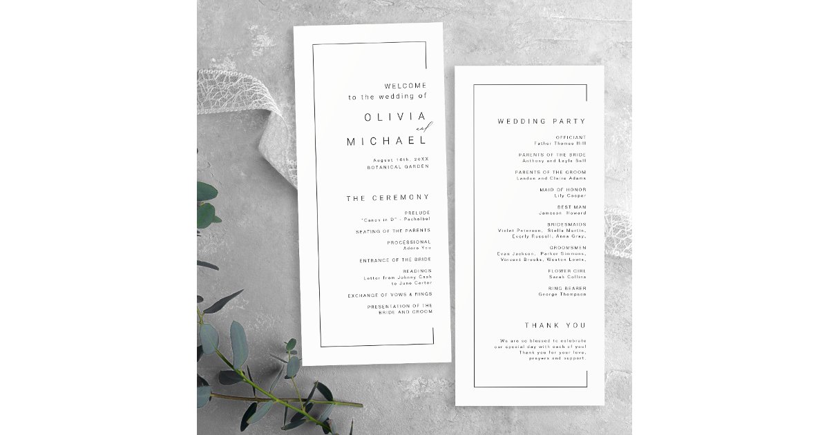 modern-chic-typography-minimalist-wedding-program-zazzle