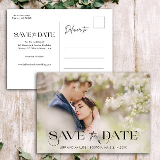 Modern Chic Typography Photo Save the Date