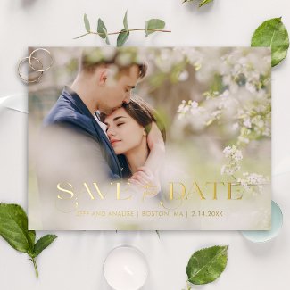Modern Chic Typography Photo Save the Date