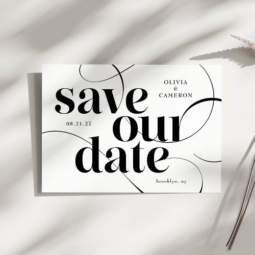 Modern Chic Typography Save The Date