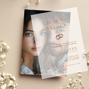 Modern Chic Ultra Minimalist Typography Wedding Vellum Invitations