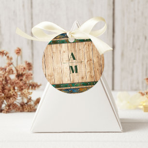Modern Chic Vineyard Wedding Classic Round Sticker