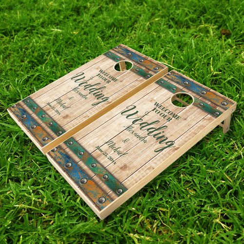 Modern Chic Vineyard Wedding  Cornhole Set