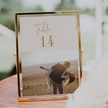 Modern Chic Vintage Gold 5x7" Photo Table Numbers by FreshAndYummy at Zazzle