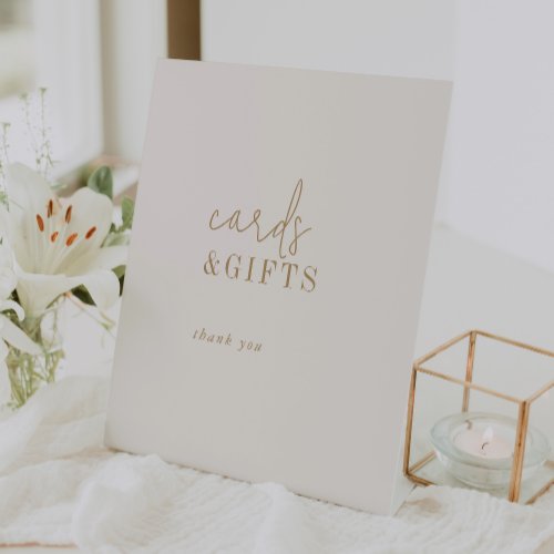 Modern Chic Vintage Gold Cards and Gifts Sign