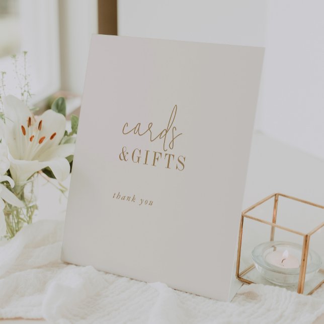 Modern Chic Vintage Gold Cards and Gifts Sign (Creator Uploaded)