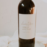 Modern Chic Vintage Gold Cheers to Love Wedding Wine Label<br><div class="desc">These modern chic vintage gold cheers to love wedding wine labels are perfect for a modern wedding reception. The neutral boho design features rustic unique and stylish bohemian typography in a minimal gold and ivory cream color. Personalize the wine bottle stickers with your names and wedding date. These labels can...</div>