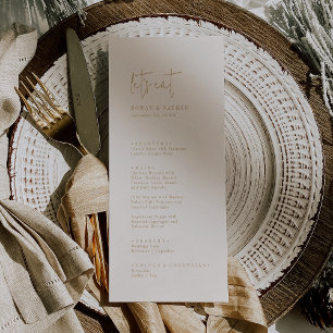 Modern Chic Vintage Gold Let's Eat Wedding Menu