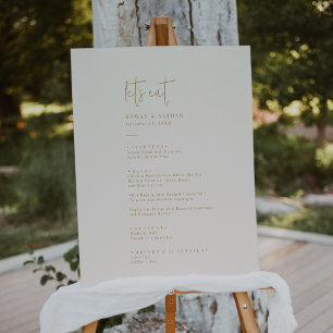 Modern Chic Vintage Gold Let's Eat Wedding Menu Foam Board