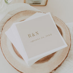 Modern Chic Vintage Gold Monogram Wedding Napkins