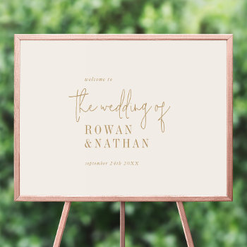Modern Chic Vintage Gold Printable Wedding Welcome Poster by FreshAndYummy at Zazzle