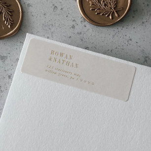 Modern Chic Vintage Gold Return Address Labels