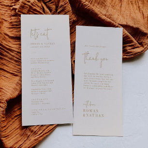 Modern Chic Vintage Gold Thank You and Wedding Menu