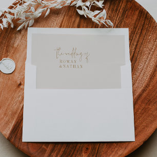 Modern Chic Vintage Gold Wedding Envelope Liner