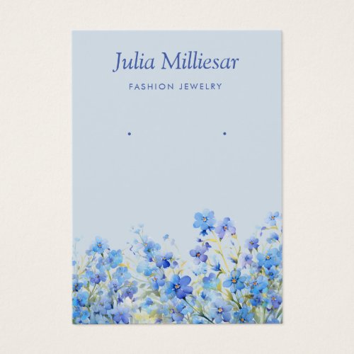 Modern chic watercolor blue earring display card 