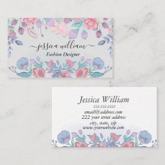 Modern Chic Watercolor Blue Hydrangeas Floral