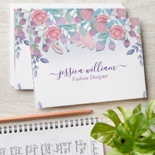 Modern Chic Watercolor Blue Hydrangeas Floral   Envelope