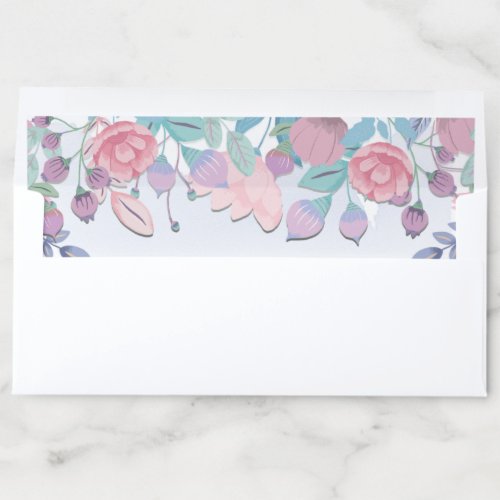 Modern Chic Watercolor Blue Hydrangeas  Floral  Envelope Liner