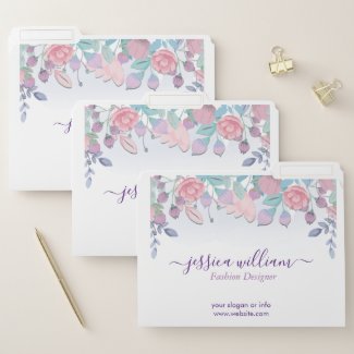 Modern Chic Watercolor Blue Hydrangeas Floral  
