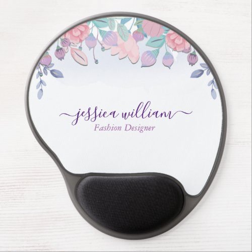 Modern Chic Watercolor Blue Hydrangeas Floral   Gel Mouse Pad