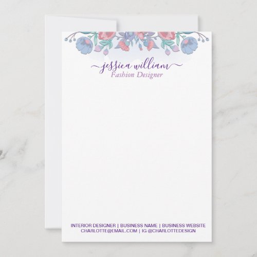 Modern Chic Watercolor Blue Hydrangeas Floral   Thank You Card