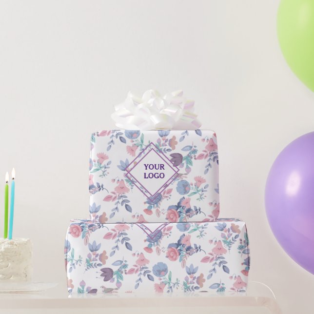 Modern Chic Watercolor Blue Hydrangeas Floral   Wrapping Paper (Party Gifts)