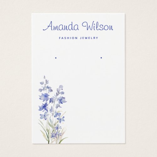 Modern chic watercolor floral earring display card