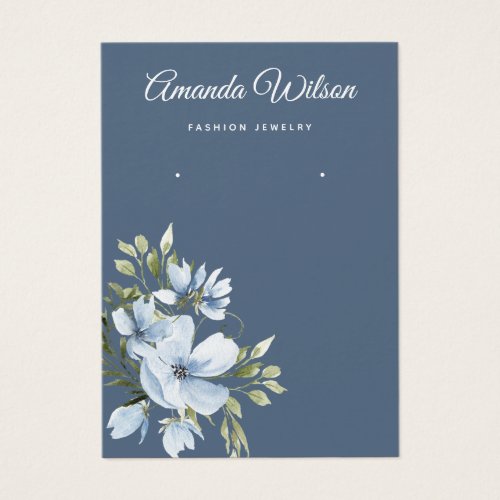 Modern chic watercolor floral earring display card