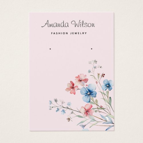 Modern chic Watercolor floral earring display card