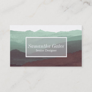 Modern & Chic Watercolor Mountain   Business Card