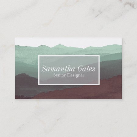 Modern & Chic Watercolor Mountain | Business Card