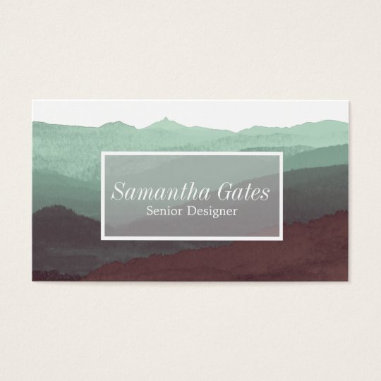 Modern & Chic Watercolor Mountain Business Card