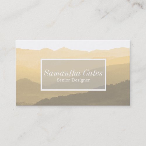 Modern  Chic Watercolor Mountain  Business Card