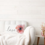 Modern Chic Watercolor Poppy Love Wedding Lumbar Pillow<br><div class="desc">A modern chic throw pillow makes a wonderful gift for the bride and groom on their wedding day or anniversary. The simple design features a large blush pink watercolor poppy with love in a handwritten script. The reverse side is a coordinating gray with the bride and groom names and wedding...</div>