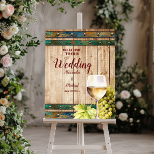 Modern Chic Watercolor Vineyard Landscape Wedding Foam Board