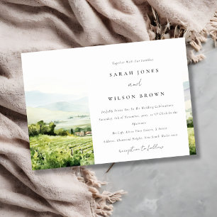 Personalized Vineyard Themed Invitation, Vineyard Wedding Invitations, Custom Illustrated outlets Portrait, Unique Wedding Invite