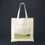 Modern Chic Watercolor Vineyard Landscape Wedding Tote Bag<br><div class="desc">Modern Chic Watercolor Vineyard Landscape Theme Collection.- it's an elegant script watercolor Illustration of modern vineyard with mountains at the back, Perfect for your Vineyard destination wedding & parties. It’s very easy to customize, with your personal details. If you need any other matching product or customization, kindly message via Zazzle....</div>