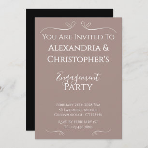 Modern Chic Wedding Engagement Party Invitation