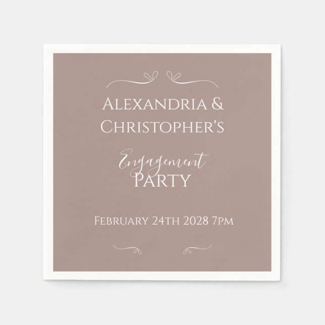Modern Chic Wedding Engagement Party Napkins (Front)