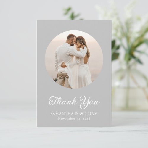 Modern Chic Wedding Photo Thank You Card