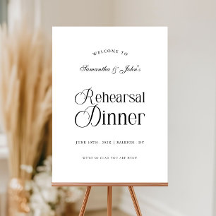 Modern Chic Wedding Rehearsal Dinner Welcome Sign