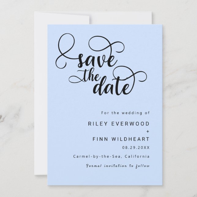 Modern Chic wedding save the date Invitation (Front)