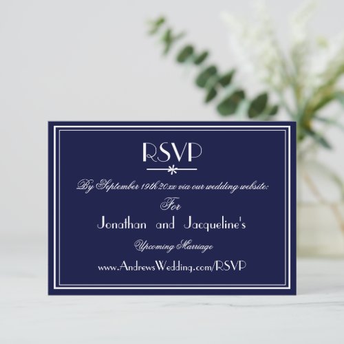 Modern Chic Wedding Website RSVP Enclosure Card