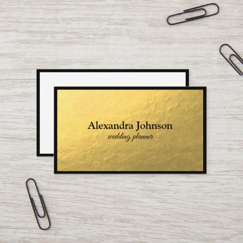 Modern Chic white and Gold Foil Luxury  Business Card