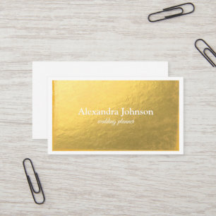 Modern Chic white and Gold Foil Luxury Business Card