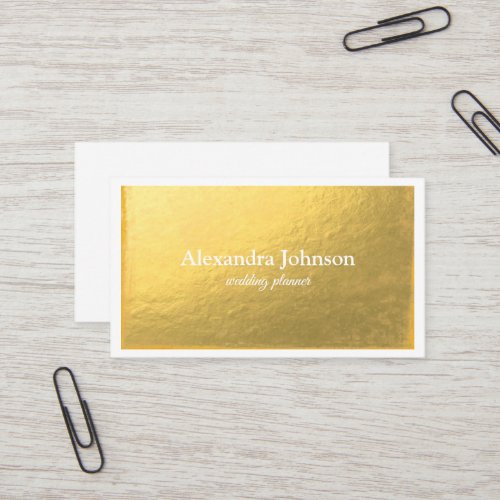Modern Chic white and Gold Foil Luxury  Business Card