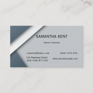 Modern chic white and gray business card