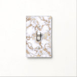 Modern Chic White Gold Foil Marble Pattern Light Switch Cover<br><div class="desc">This chic and elegant marble pattern is a trendy and unique twist on a classic pattern. Marbles are all the rage right now and this original design has been infused with faux printed gold foil marble veins on a white stone. It’s the perfect choice for the fashionable, stylish, and contemporary...</div>