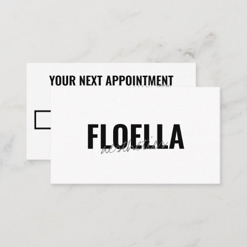 Modern Chic White Hair Stylist Beauty Appointments Business Card
