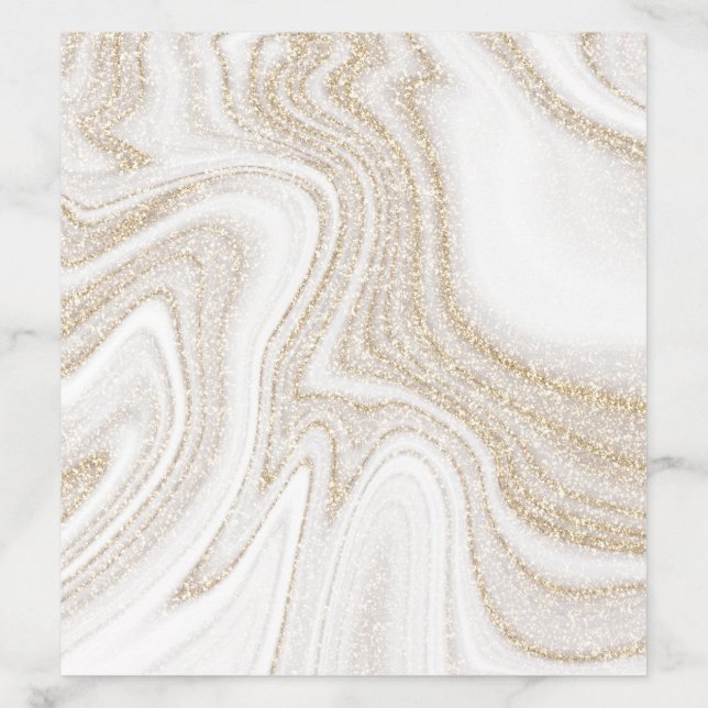 Modern chic white marble gold glitter envelope liner (Design)